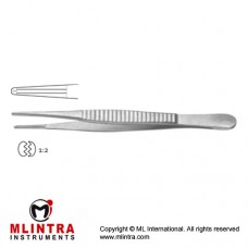 Jackson-Burrows Dissecting Forcep 1 x 2 Teeth - With Platform Stainless Steel, 14 cm - 5 1/2"